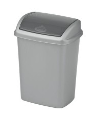 Kôš Curver® DOMINIK 10 lit., strieborný/grafitový, na odpad
