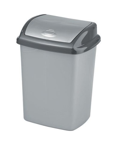 Kôš Curver® DOMINIK 25 lit., strieborný/grafitový, na odpad