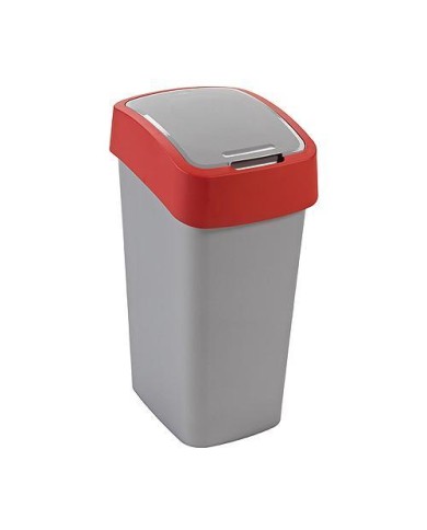 Kôš Curver® FLIP BIN 45 lit., šedostrieborný/červený, na odpad