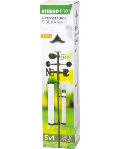 Meteostanica SWS29, 158 cm, záhradný zrážkomer, teplomer, solárna lampa, smer vetra