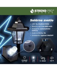 Meteostanica SWS29, 158 cm, záhradný zrážkomer, teplomer, solárna lampa, smer vetra