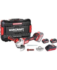 Set Worcraft CAG-S20LiBM, uhlová brúska 125 mm, ShareSYS , 2x 4.0 Ah akumulátor + nabíjačka, bezuhlíková, 6 rýchlostná