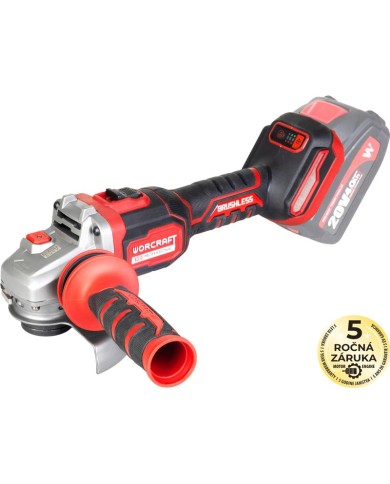 Set Worcraft CAG-S20LiBM, uhlová brúska 125 mm, ShareSYS , 2x 4.0 Ah akumulátor + nabíjačka, bezuhlíková, 6 rýchlostná