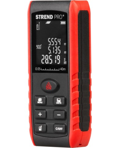 Merač vzdialenosti Strend Pro DIME 40M, laserový, EXTRA funkcia merač uhlov