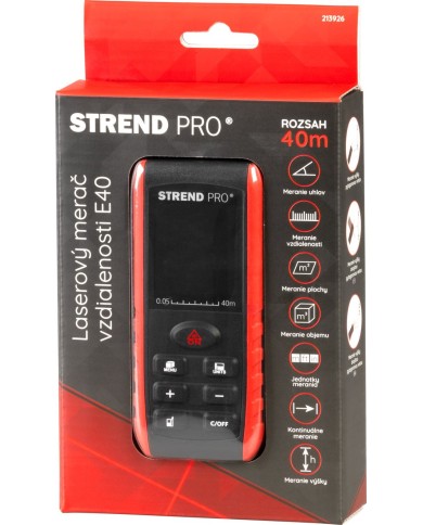 Merač vzdialenosti Strend Pro DIME 40M, laserový, EXTRA funkcia merač uhlov