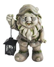 Dekorácia MagicHome Gecco, Trpaslík s lampášikom, magnesia, 24x21x36 cm