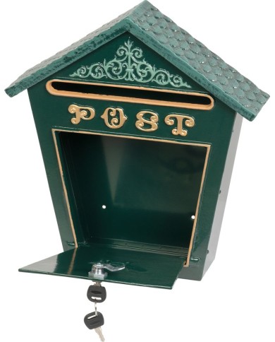 Schránka Albert 360x90x380 mm, poštová, zelená