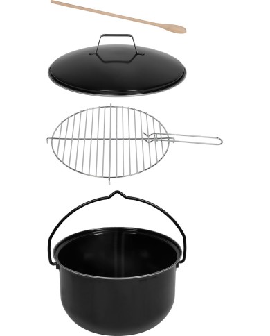 Súprava kotlová Fiestaset, zabíjačková, komplet, guľášová, 14 lit. kotlík, smaltovaná, pokrievkou a varechou