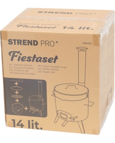 Súprava kotlová Fiestaset, zabíjačková, komplet, guľášová, 14 lit. kotlík, smaltovaná, pokrievkou a varechou