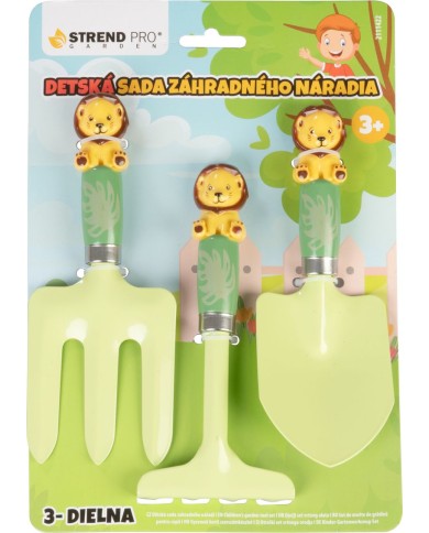 Sada náradia Strend Pro, záhradnícka, detská, 3-dielna, ABS + oceľ, lopatka hrable a vidly
