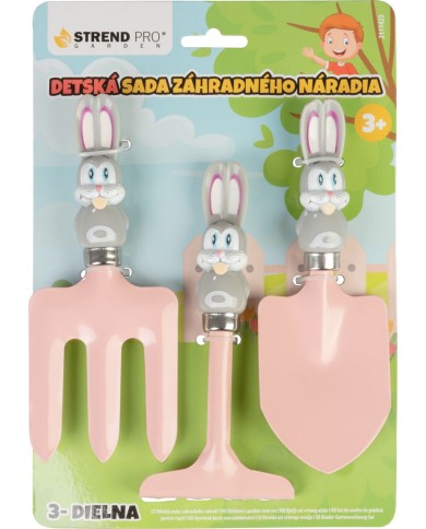 Sada náradia Strend Pro, záhradnícka, detská, 3-dielna, ABS + oceľ, lopatka hrable a vidly