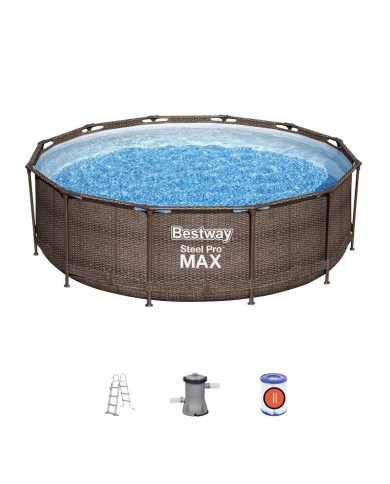 Bazén Bestway® Steel Pro MAX, 56709, vzor ratan, kartušová filtrácia, rebrík, 366x100 cm