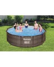 Bazén Bestway® Steel Pro MAX, 56709, vzor ratan, kartušová filtrácia, rebrík, 366x100 cm