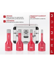 Sada vyrezávačov Strend Pro Premium DCB11S2, 6-8-10-12 mm, M14, diamant, korunky, professional