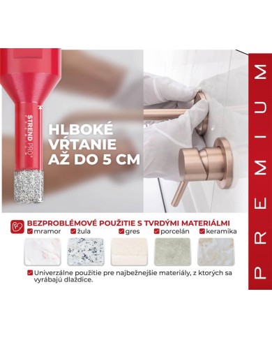 Sada vyrezávačov Strend Pro Premium DCB11S2, 6-8-10-12 mm, M14, diamant, korunky, professional