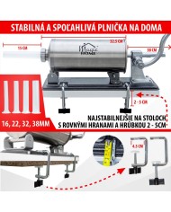 Plnička MagicHome SM208, na klobásy a jaternice, horizontálna, 4 kg, ručná