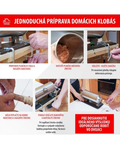 Plnička MagicHome SM208, na klobásy a jaternice, horizontálna, 4 kg, ručná