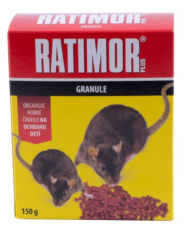 Návnada RATIMOR® Bromadiolon pellets, 150 g, na myši a potkany, granule