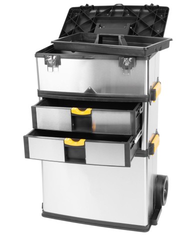 Box na náradie Strend Pro TBx3042-F, na kolieskach s rúčkou, nerezový, max. 36 kg