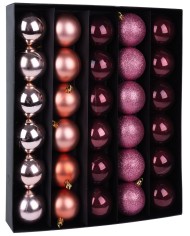 Gule MagicHome Vianoce, 30 ks, medeno - ružové, mix, na vianočný stromček, 6 cm