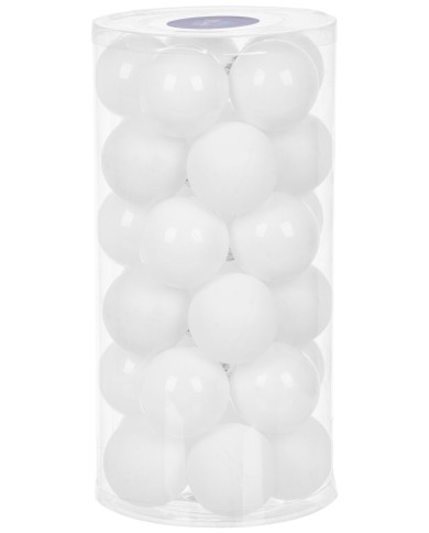 Gule MagicHome Vianoce, 30 ks, biele, lesklé, mix, na vianočný stromček, 6 cm