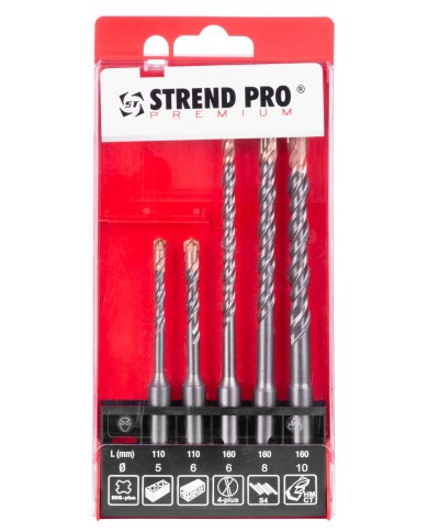 Sada vrtákov Strend Pro Premium SD051, 5 dielna, SDS+, do betónu