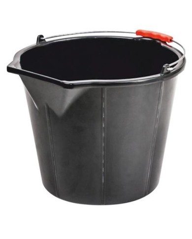 Vedro ReCycled® STRONG 15 lit., stavebné, s výlevkou, extra silné, plastový úchyt, čierne