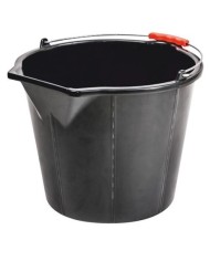 Vedro ReCycled® STRONG 15 lit., stavebné, s výlevkou, extra silné, plastový úchyt, čierne