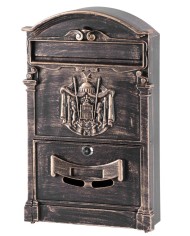 Schránka GLA-Alu, hliníková, 255x90x410 mm, poštová, antique bronze