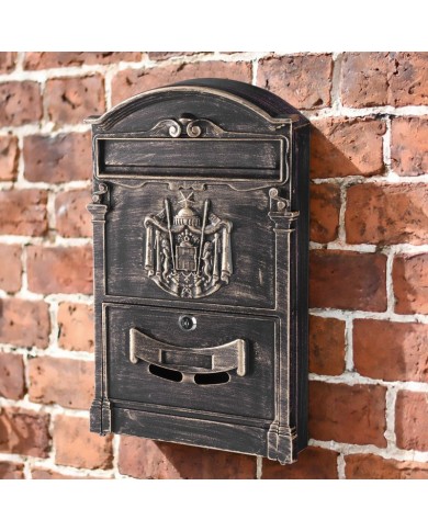 Schránka GLA-Alu, hliníková, 255x90x410 mm, poštová, antique bronze