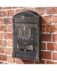 Schránka GLA-Alu, hliníková, 255x90x410 mm, poštová, antique bronze