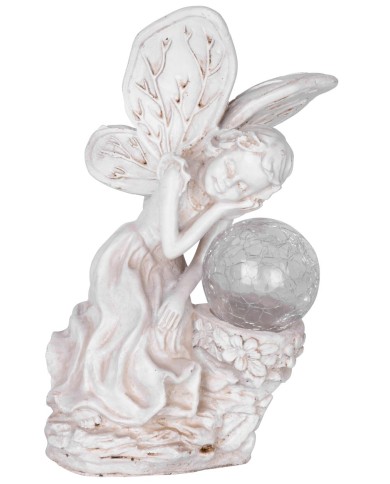 Dekorácia Strend Pro Gecco, víla, 15x12x22 cm, polyresin, solárna, 1x LED, AA
