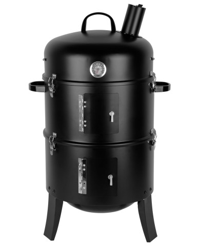 Gril Strend Pro Smoker, BBQ, na drevené uhlie, 3v1 grilovanie, údenie a vodné údenie, 440x780 mm