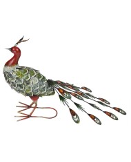 Dekorácia MagicHome Mecco, Páv, plech, 62x23x43 cm