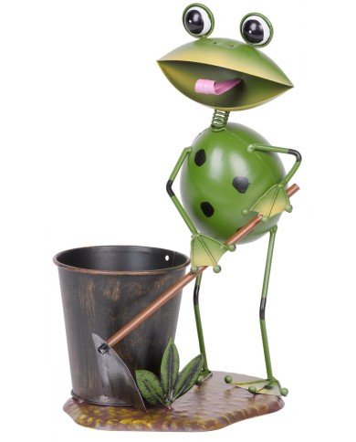 Dekorácia MagicHome Mecco, Žabiak záhradník, plech, 23x16x33 cm