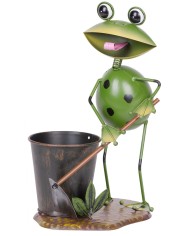 Dekorácia MagicHome Mecco, Žabiak záhradník, plech, 23x16x33 cm