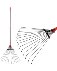 Hrable na lístie Strend Pro R114, 15 lamelové, vejárové, nastaviteľné, kovová násada