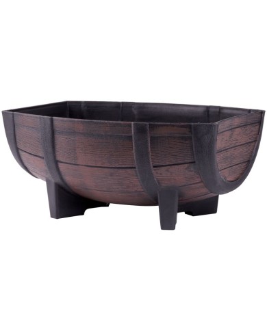 Kvetináč Strend Pro Woodeff, 29x41x19 cm, teak, barel, efekt dreva