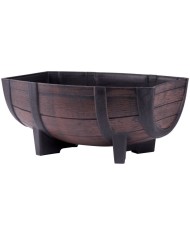 Kvetináč Strend Pro Woodeff, 29x41x19 cm, teak, barel, efekt dreva