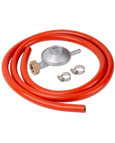 Regulátor plynu CGAS C31-30, 28-30 mbar, UK8 mm, EN16129, 2x spona, hadica 1,5 m