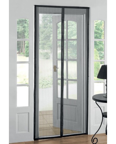 Sieť Strend Pro, 220x120 cm, proti hmyzu a komárom, na balkónové dvere, 9x magnet, čierna