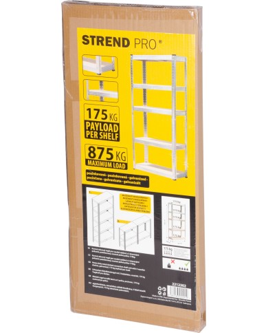 Regál Racks RAT40 MS, kovový, MDF, 5 políc, 1800x900x400 mm, max. 175 kg/polica