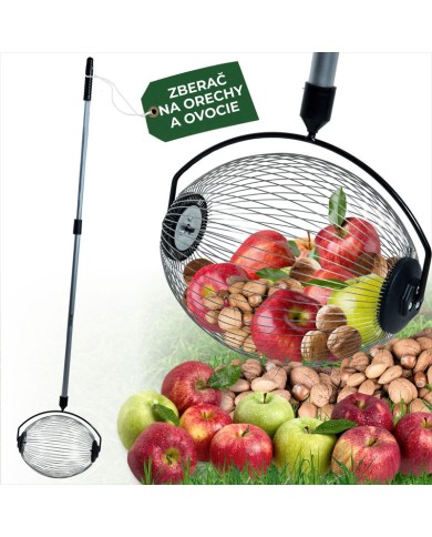 Zberač Strend Pro OD-50206, na orechy a ovocie s ALU teleskopickou násadou 80-120 cm