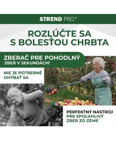 Zberač Strend Pro OD-50206, na orechy a ovocie s ALU teleskopickou násadou 80-120 cm