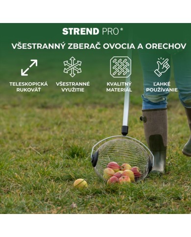 Zberač Strend Pro OD-50206, na orechy a ovocie s ALU teleskopickou násadou 80-120 cm