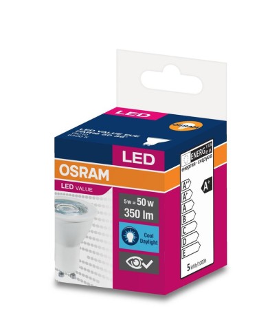 Žiarovka OSRAM® LED GU10 50 (ean8647) 36° 4,5W/6500K Value PAR16