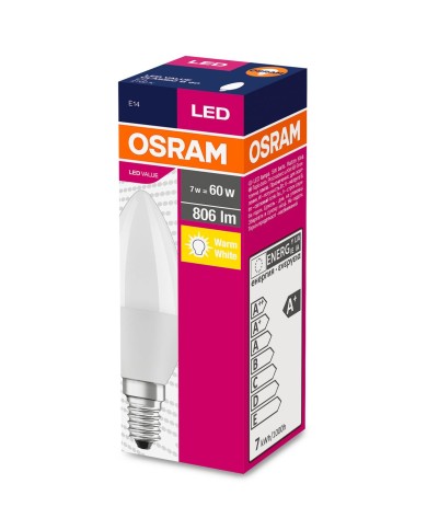 Žiarovka OSRAM® LED FR 060 (ean2915) non-dim, 7,5W/827 E14 2700K Value CLASSIC B