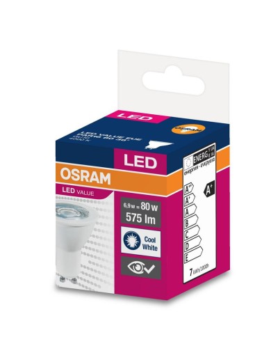 Žiarovka OSRAM® LED GU10 80 (ean8791) 36° 6,9W/4000K Value PAR16