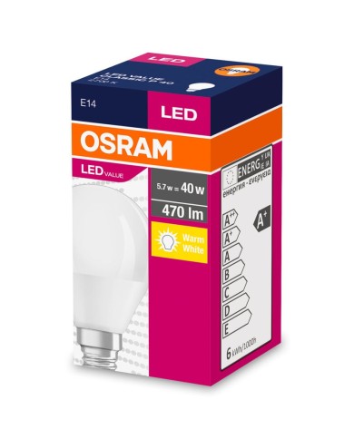 Žiarovka OSRAM® LED FR 040 (ean7898) non-dim, 4,9W/827 E14 2700K Value CLASSIC P
