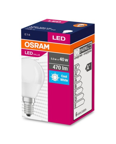 Žiarovka OSRAM® LED FR 040 (ean7911) non-dim, 4,9W/840 E14 4000K Value CLASSIC P